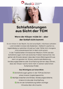 Schlafstörungen aus Sicht der TCM – Ursachen und natürliche Behandlungsmöglichkeiten