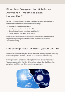 Unterschied zwischen Einschlafstörungen und Durchschlafstörungen in der TCM