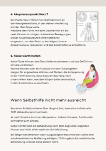 Akupressurpunkte Herz 7 und Perikard 8 zur Unterstützung des Einschlafens